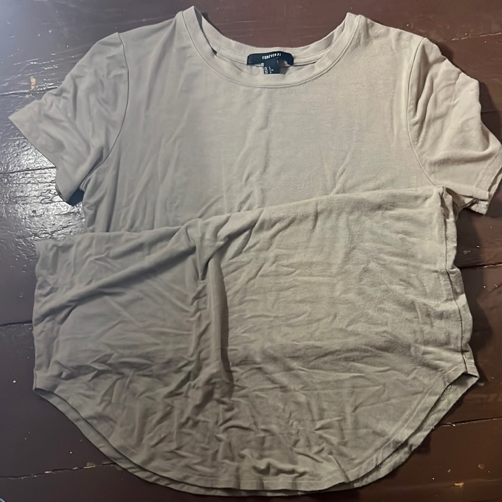 Greenish gray short sleeve dress